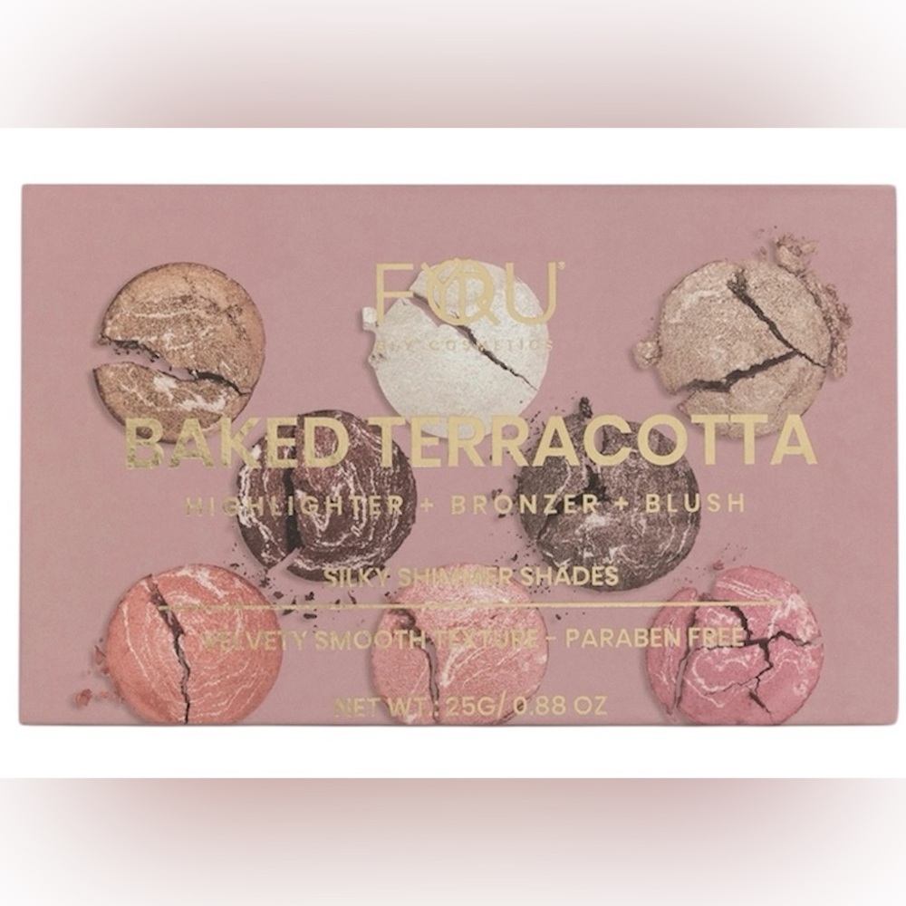 BFY Baked Terracotta Palette Blush Bronzer Highlighter Compact Paraben Free New